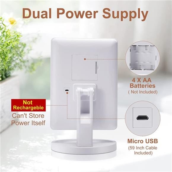 Lighted Makeup Vanity Mirror with 10X Magnifying Mirror, 21 LED Lighted Mirror - Picture 4 of 6